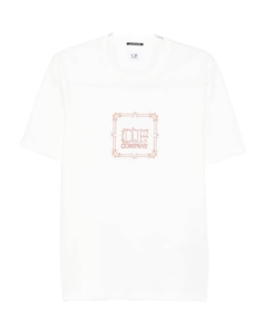 Хлопковая футболка с логотипом, белый C.p. company