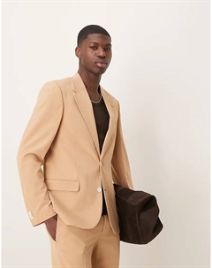 Пиджак стретч-скинни в четырех направлениях цвета гальки Asos design