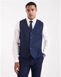 Жилет облегающего кроя из шерстяной смеси темно-синего цвета Jack & jones
