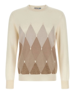Свитер с круглым вырезом и узором «Аргайл», нейтральный Ballantyne