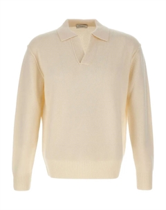 Свитер с воротником-поло, белый Paolo pecora