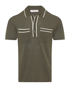 Рубашка-поло Keeling с трикотажными вставками, зеленый Orlebar brown