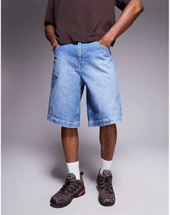 Длинные джинсовые шорты с перекрученным швом светло-голубого цвета Asos design