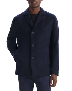 Пальто средней длины из шерсти мельтон, цвет Baltic Theory