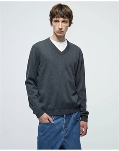 Джемпер с V-образным вырезом, темно-серый Сфера