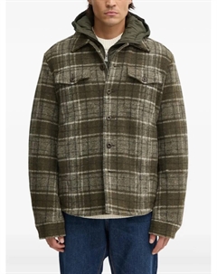Клетчатая куртка с капюшоном, зеленый Joop