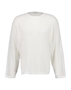 Свитер ажурной вязки, белый Commas