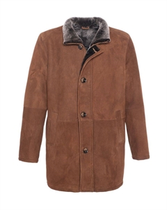 Однобортное пальто из овчины Made For Generations, цвет Terra Wolfie furs