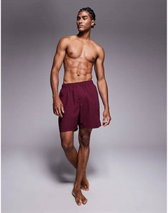 Длинные шорты для плавания бордового цвета Asos design