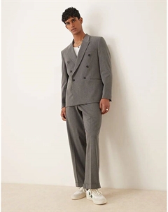 Широкие брюки в тонкую полоску темно-серого цвета Asos design