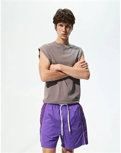 Пляжные шорты Stwd с полосками по бокам фиолетового цвета Pull & bear