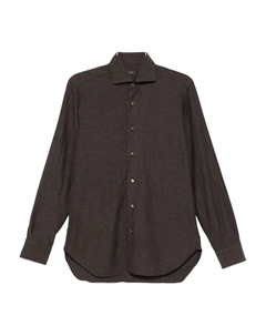 Рубашка из текстурированного хлопка, коричневый Barba