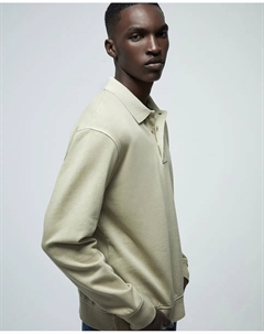 Свитшот с воротником поло, бежевый Сфера