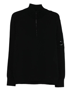 Свитер с полумолнией и карманом для линз, черный C.p. company