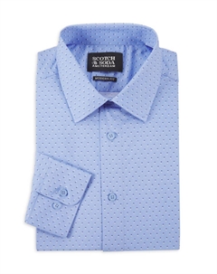 Рубашка современного кроя из эластичного хлопка с мелким горошком, синий Scotch&soda