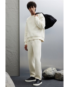 Спортивные брюки в рубчик стандартной посадки, белый H&m