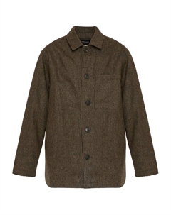 Твидовый пиджак-рубашка, коричневый Yves salomon