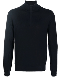 Джемпер из необработанной шерсти с высоким воротником, синий Hugo