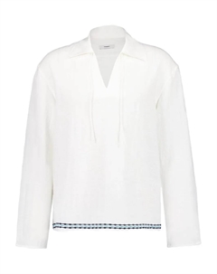 Вышитая рубашка с завязкой на шее, белый Commas