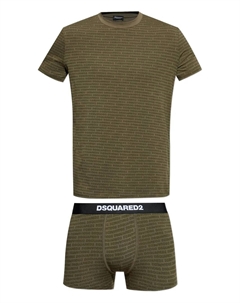 Комплект из двух предметов из хлопка с логотипом, зеленый Dsquared2