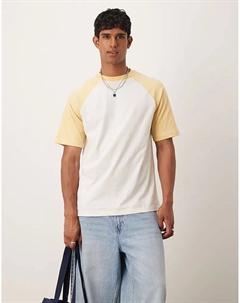 Свободная футболка реглан кремового цвета Asos design