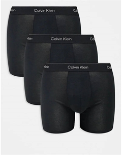 Комплект из 3 трусов-боксеров Icon Cotton Stretch черного цвета Calvin klein