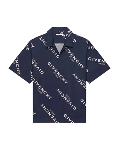 Рубашка с короткими рукавами и логотипом, синий Givenchy