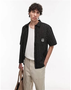 Черная рубашка drewe с короткими рукавами и полосками в форме сердца Carhartt wip