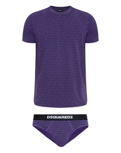 Пижамный комплект с логотипом, фиолетовый Dsquared2