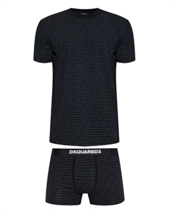 Пижамный комплект с логотипом, черный Dsquared2