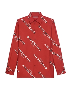 Шелковая рубашка с логотипом, красный Givenchy