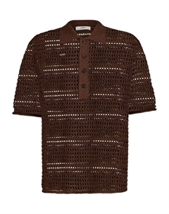 Ажурная рубашка-поло, коричневый Commas