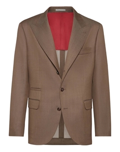 Шерстяной блейзер с заостренными лацканами, коричневый Brunello cucinelli