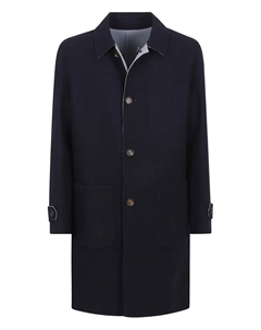 Пальто с накладными карманами на пуговицах, синий Eleventy