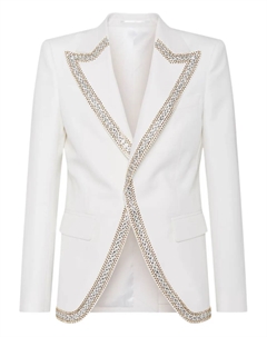 Пиджак с кристаллами, белый Dsquared2