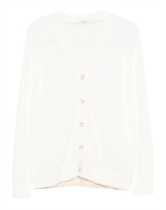 Хлопковый кардиган с пуговицами спереди, белый Paolo pecora