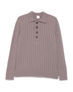 Свитер-поло косой вязки, розовый Eleventy