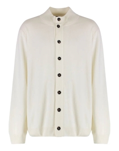 Кардиган с пуговицами из ребристой ткани, белый Moorer