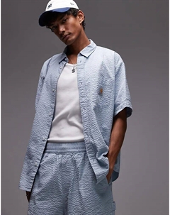 Свободная рубашка Toland Seersucker, синяя, цвет: синий Carhartt wip
