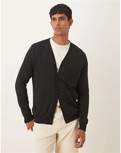 Свободный легкий вязаный кардиган черного цвета Asos design