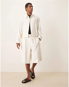 Элегантные шорты-бермуды свободного кроя из белого микротекстурированного материала Asos design