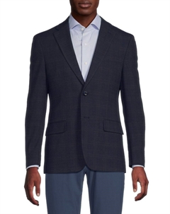 Клетчатый блейзер современного кроя, темно-синий Tommy hilfiger