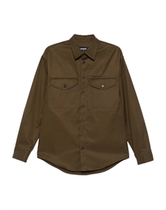 Рубашка из хлопка с двумя карманами, коричневый Dsquared2