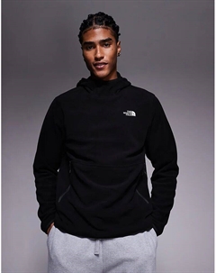 Флисовый пуловер с капюшоном Glacier черного цвета The north face