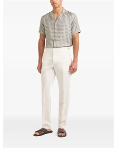 Шелковая рубашка с геометрическим узором «Майтан», белый Orlebar brown