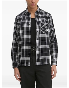 Клетчатая рубашка с нагрудным карманом, черный Hugo