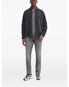 Джинсы с эффектом кислотной стирки, серый Hugo