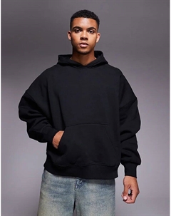 Толстовка премиум-класса из плотной ткани оверсайз черного цвета плотностью 400 г/м² Asos design