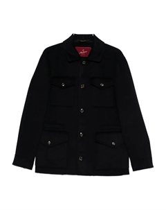 Кашемировое пальто с карманами-клапанами, синий Montecore