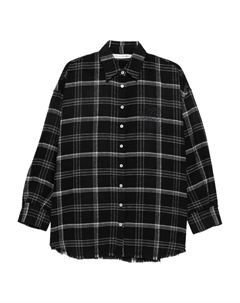 Рубашка в клетку с бахромой, черный Joshua sanders